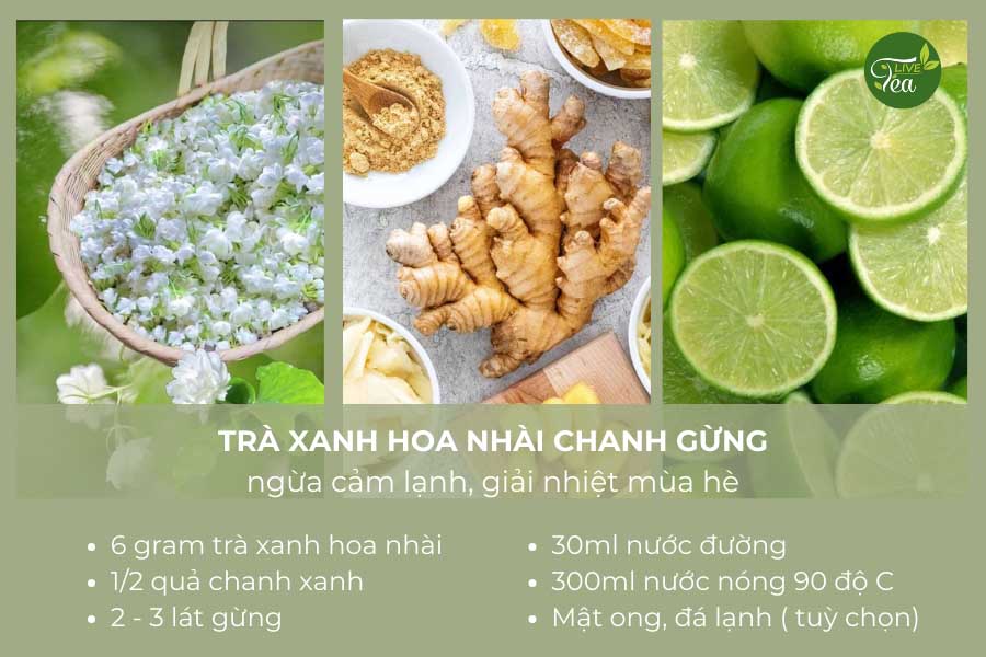 cách pha trà hoa nhài giản nhiệt tại nhà